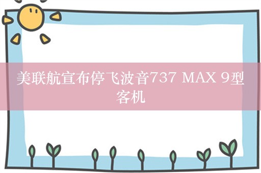 美联航宣布停飞波音737 MAX 9型客机