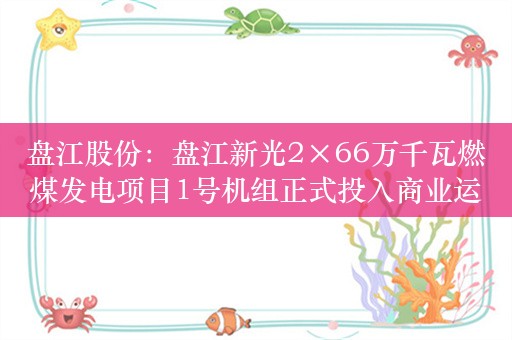 盘江股份：盘江新光2×66万千瓦燃煤发电项目1号机组正式投入商业运营