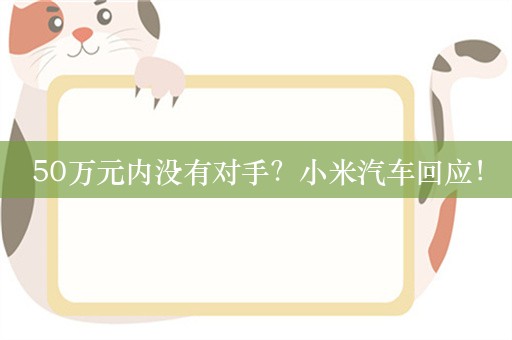 50万元内没有对手？小米汽车回应！