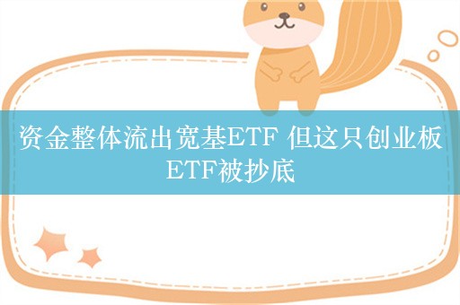 资金整体流出宽基ETF 但这只创业板ETF被抄底