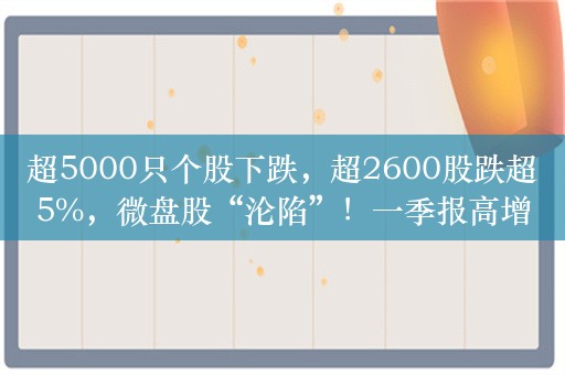 超5000只个股下跌，超2600股跌超5%，微盘股“沦陷”！一季报高增长名单出炉，四大行业扎堆