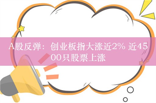 A股反弹：创业板指大涨近2% 近4500只股票上涨