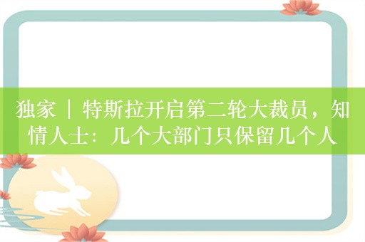 独家 | 特斯拉开启第二轮大裁员，知情人士：几个大部门只保留几个人