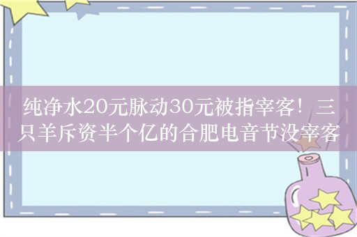 纯净水20元脉动30元被指宰客！三只羊斥资半个亿的合肥电音节没宰客，小杨哥的另一门生意短剧才是敛财之道