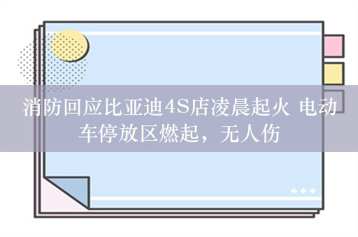 消防回应比亚迪4S店凌晨起火 电动车停放区燃起，无人伤