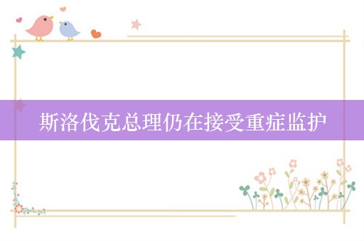 斯洛伐克总理仍在接受重症监护