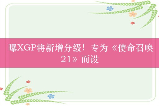  曝XGP将新增分级！专为《使命召唤21》而设