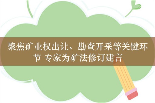 聚焦矿业权出让、勘查开采等关键环节 专家为矿法修订建言