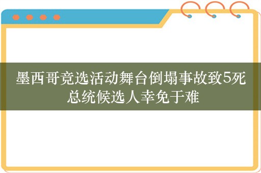 墨西哥竞选活动舞台倒塌事故致5死 总统候选人幸免于难