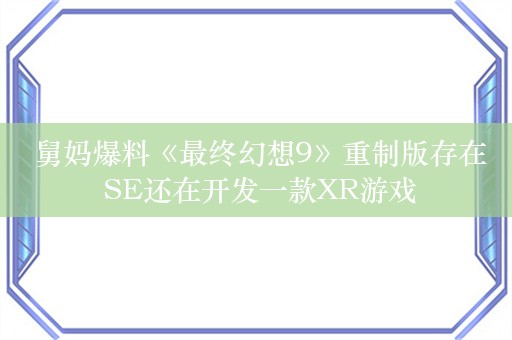  舅妈爆料《最终幻想9》重制版存在 SE还在开发一款XR游戏