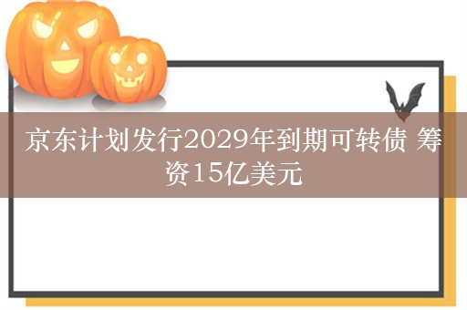 京东计划发行2029年到期可转债 筹资15亿美元