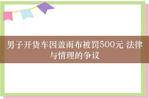 男子开货车因盖雨布被罚500元 法律与情理的争议