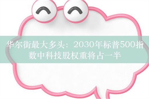 华尔街最大多头：2030年标普500指数中科技股权重将占一半