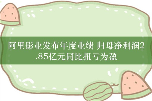 阿里影业发布年度业绩 归母净利润2.85亿元同比扭亏为盈