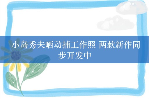  小岛秀夫晒动捕工作照 两款新作同步开发中