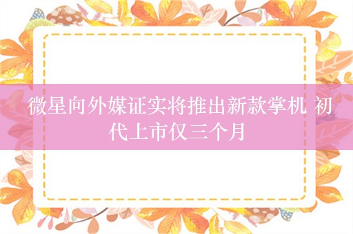  微星向外媒证实将推出新款掌机 初代上市仅三个月