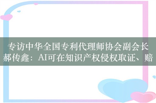 专访中华全国专利代理师协会副会长郝传鑫：AI可在知识产权侵权取证、赔偿损失计算等方面发挥作用