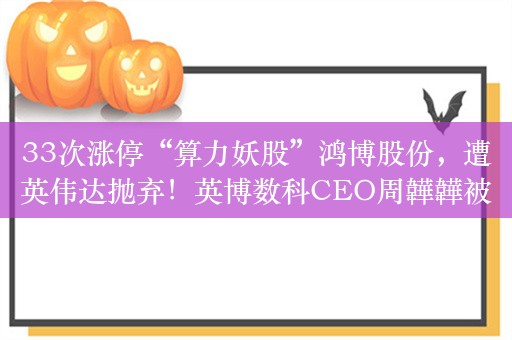 33次涨停“算力妖股”鸿博股份，遭英伟达抛弃！英博数科CEO周韡韡被解聘，英伟达终止项目授权合作