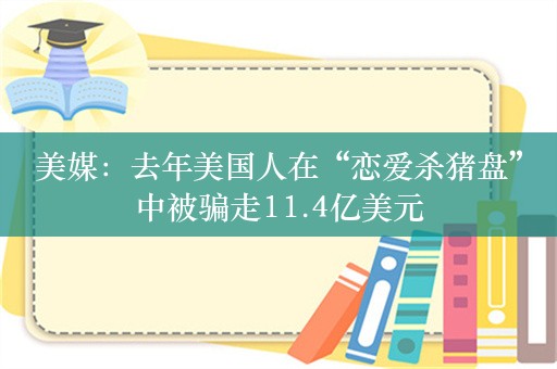 美媒：去年美国人在“恋爱杀猪盘”中被骗走11.4亿美元