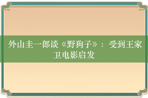  外山圭一郎谈《野狗子》：受到王家卫电影启发