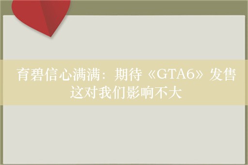  育碧信心满满：期待《GTA6》发售 这对我们影响不大