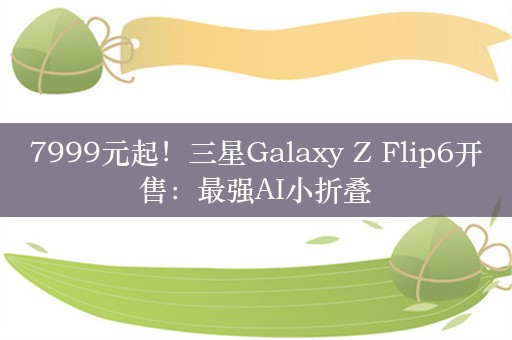 7999元起！三星Galaxy Z Flip6开售：最强AI小折叠