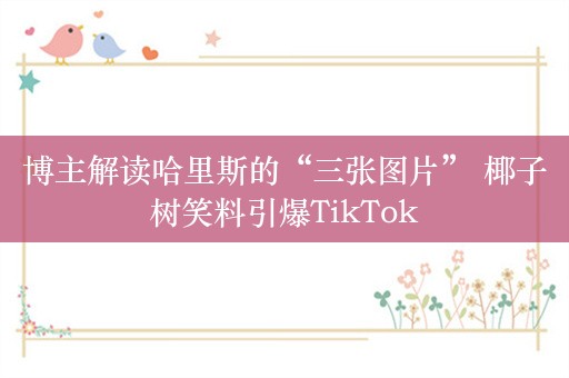 博主解读哈里斯的“三张图片” 椰子树笑料引爆TikTok