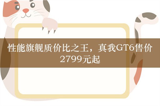 性能旗舰质价比之王，真我GT6售价2799元起