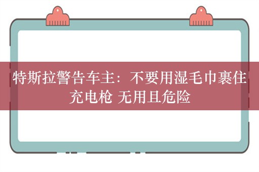 特斯拉警告车主：不要用湿毛巾裹住充电枪 无用且危险