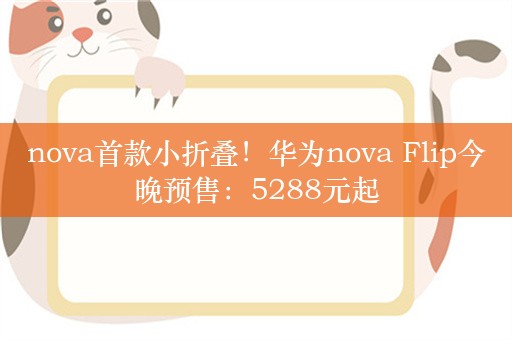 nova首款小折叠！华为nova Flip今晚预售：5288元起