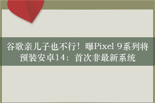 谷歌亲儿子也不行！曝Pixel 9系列将预装安卓14：首次非最新系统