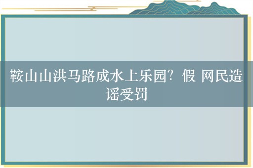 鞍山山洪马路成水上乐园？假 网民造谣受罚