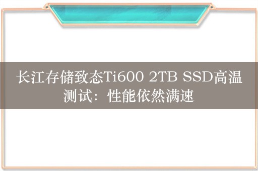 长江存储致态Ti600 2TB SSD高温测试：性能依然满速