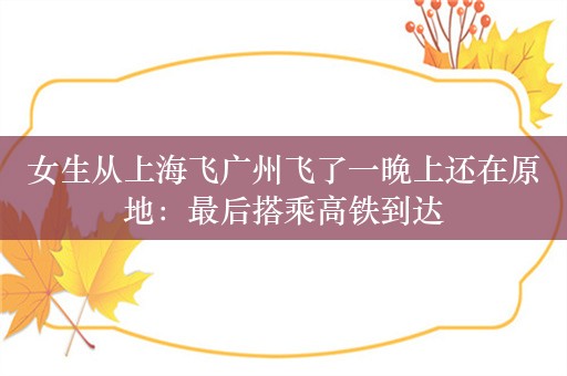 女生从上海飞广州飞了一晚上还在原地：最后搭乘高铁到达