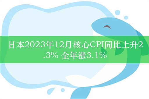 日本2023年12月核心CPI同比上升2.3% 全年涨3.1%