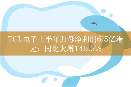 TCL电子上半年归母净利润6.5亿港元：同比大增146.5%