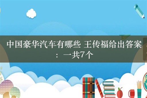 中国豪华汽车有哪些 王传福给出答案：一共7个