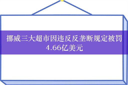 挪威三大超市因违反反垄断规定被罚4.66亿美元