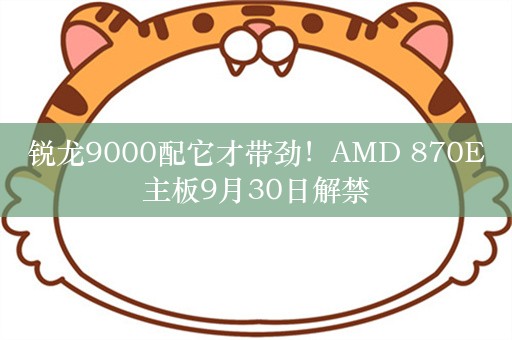 锐龙9000配它才带劲！AMD 870E主板9月30日解禁