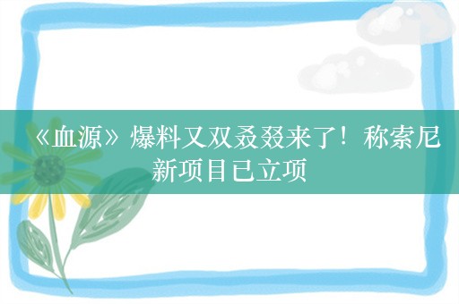  《血源》爆料又双叒叕来了！称索尼新项目已立项