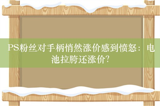  PS粉丝对手柄悄然涨价感到愤怒：电池拉胯还涨价？