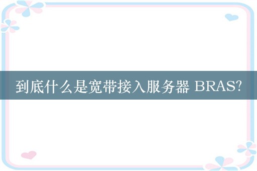 到底什么是宽带接入服务器 BRAS？