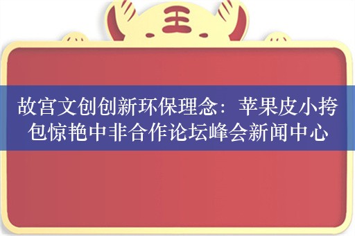 故宫文创创新环保理念：苹果皮小挎包惊艳中非合作论坛峰会新闻中心