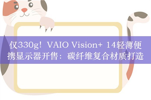 仅330g！VAIO Vision+ 14轻薄便携显示器开售：碳纤维复合材质打造