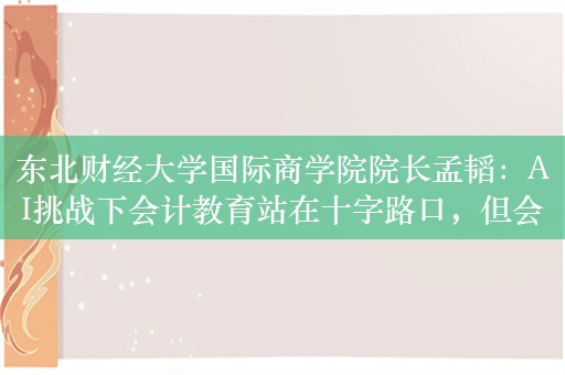 东北财经大学国际商学院院长孟韬：AI挑战下会计教育站在十字路口，但会计教育不可能被替代