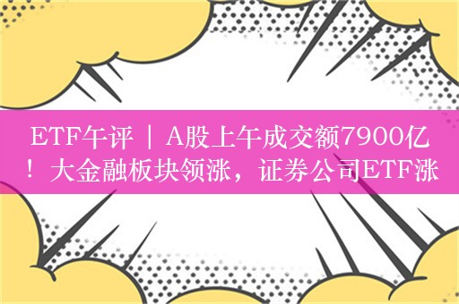 ETF午评 | A股上午成交额7900亿！大金融板块领涨，证券公司ETF涨超4%