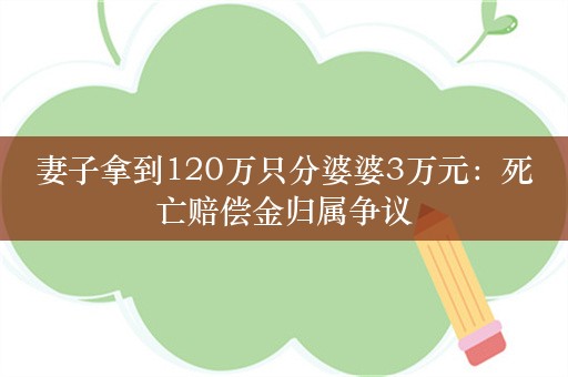 妻子拿到120万只分婆婆3万元：死亡赔偿金归属争议