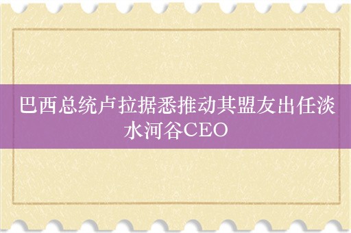 巴西总统卢拉据悉推动其盟友出任淡水河谷CEO