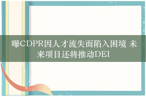  曝CDPR因人才流失而陷入困境 未来项目还将推动DEI