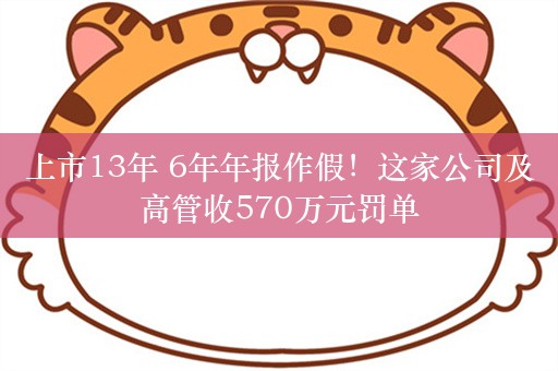 上市13年 6年年报作假！这家公司及高管收570万元罚单